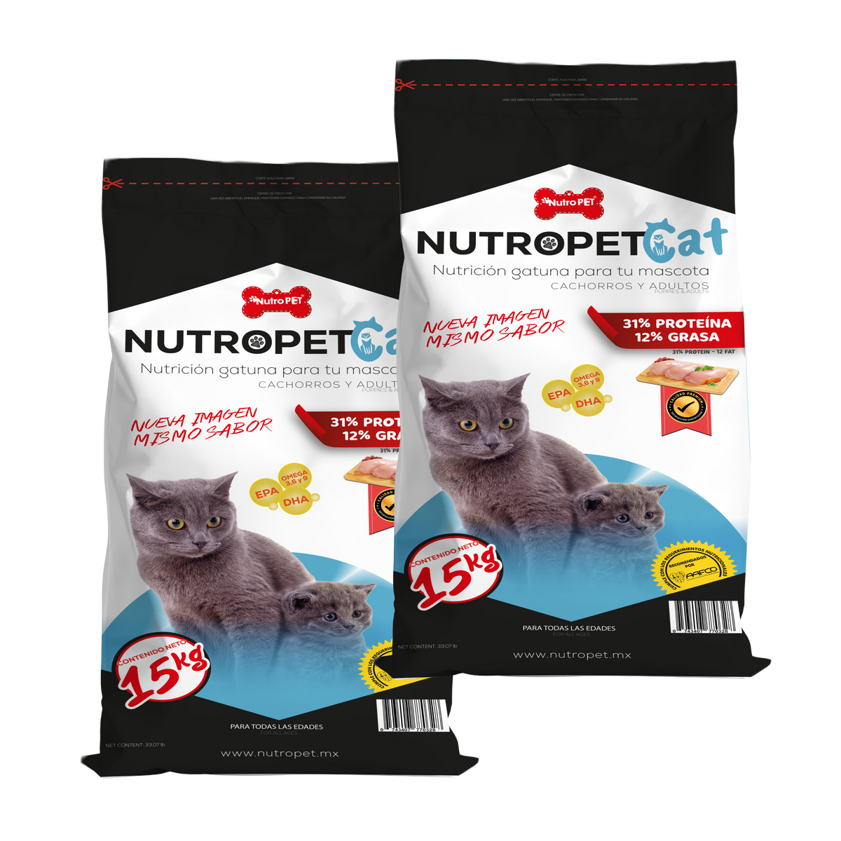 2 PACK NutroPET CAT - 15KG
