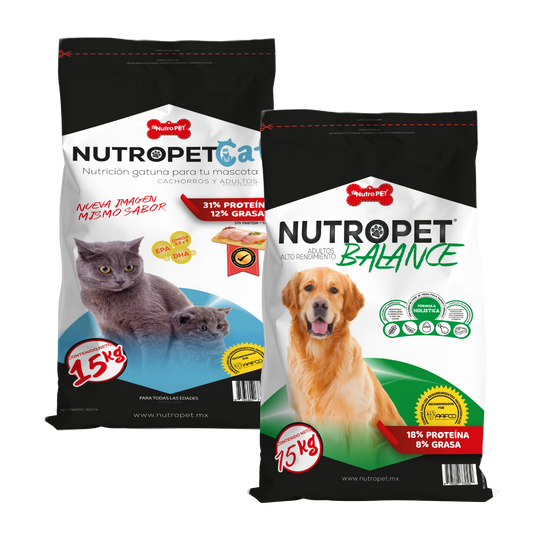 📦 Pack Bienestar Completo: NutroPET Cat + NutroPET Balance (15kg c/u)