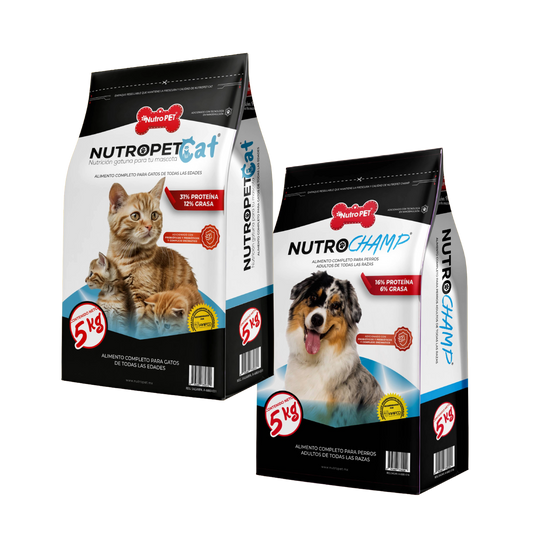 📦 Pack Multimascota: NutroPET Cat + NutroCHAMP (5kg c/u)
