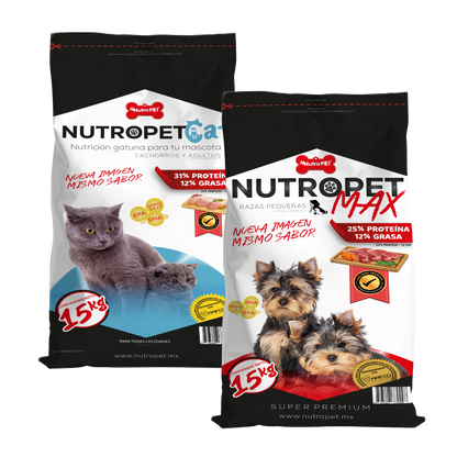 📦 Pack Premium Max: NutroPET Cat + NutroPET Max (15kg c/u)