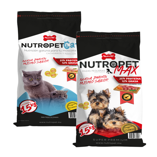 📦 Pack Premium Max: NutroPET Cat + NutroPET Max (15kg c/u)