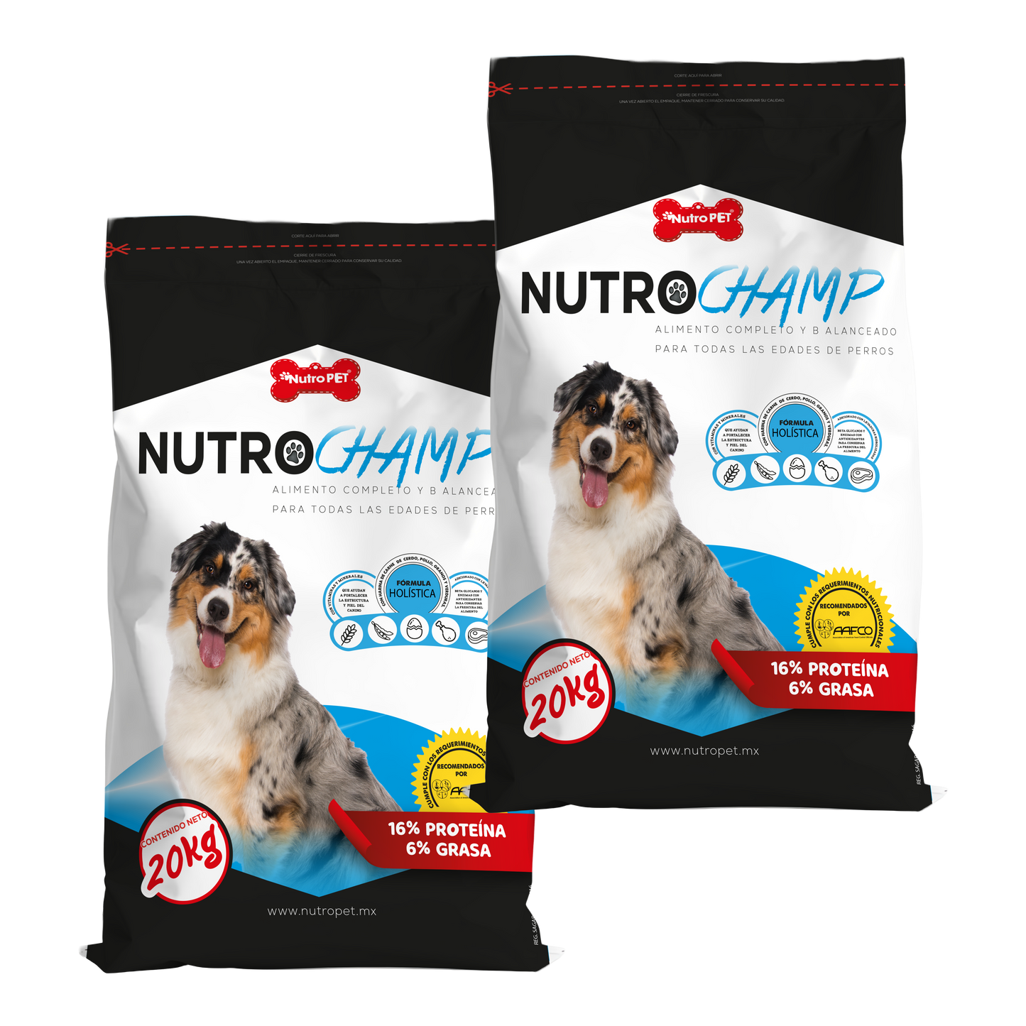 2 PACK NutroPET CHAMP- 20KG